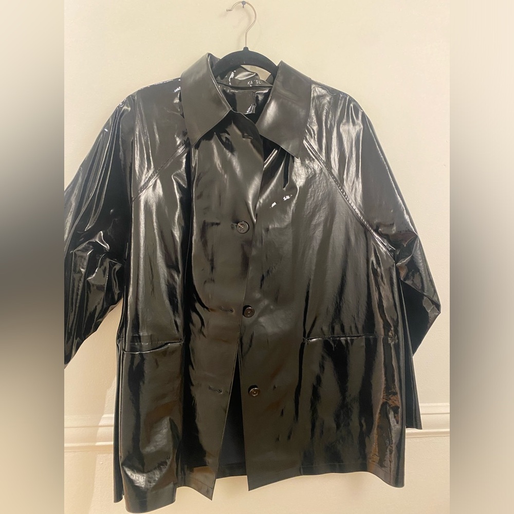 KASSL EDITIONS Black Patent Short Jacket SIZE M